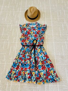 ❤️🤍💙 Red, White and Blue Floral Dress Size M-L with Nice Pockets!